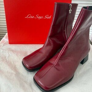NEW NWT Lisa Says Gah Leather Quincy Boot in Red – Womens size 9